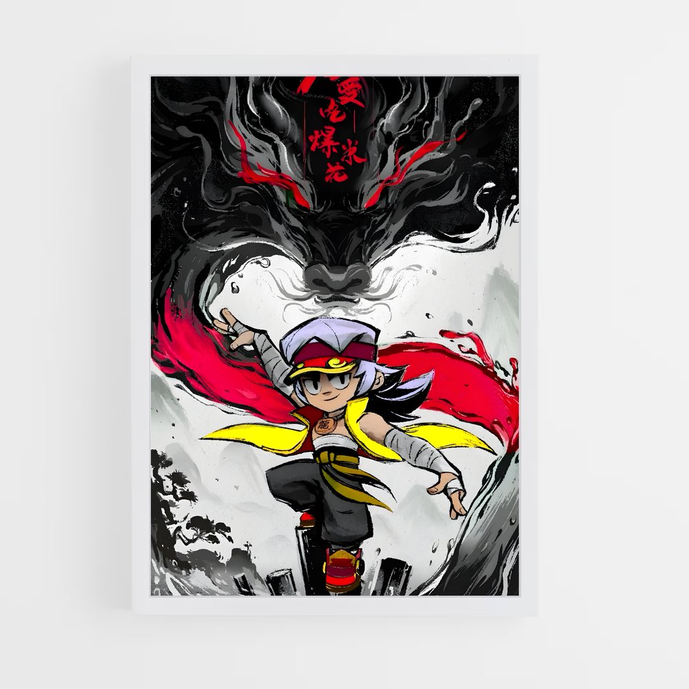 Poster Super héroïne en Rouge et Jaune – affiche Brawl Star (vue 3)